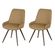 1 Kit 2 Cadeiras Giratorias Aline Rivatti 52 cm -Largura- Estofado em PU Caramelo e Base em Aco Marrom